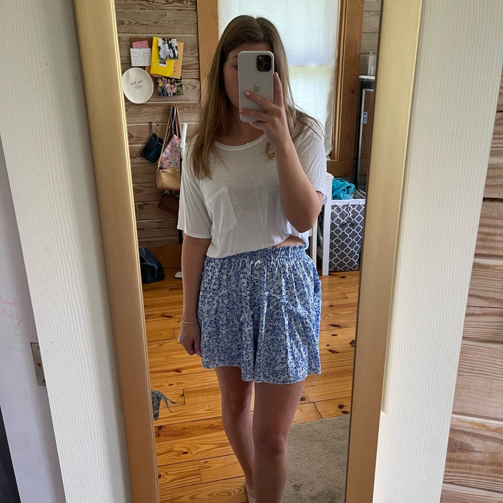 Shein Blue Floral Skirt